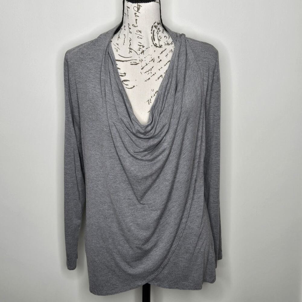 OLD NAVY Gray Womens Cowl Drape Top Long Sleeve Generous Oversized Size S